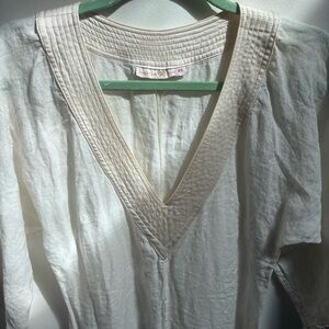 VNTG Christiane Celle for Anthropologie| White Linen Maxi Dress| Etheral Bridal